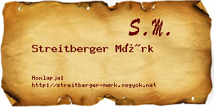 Streitberger Márk névjegykártya